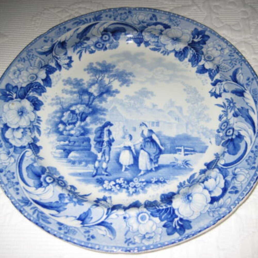 Antique ca1820 Blue Transferware Plate The Reaper Bathwell Goodfellow Excellent - Picture 11 of 13